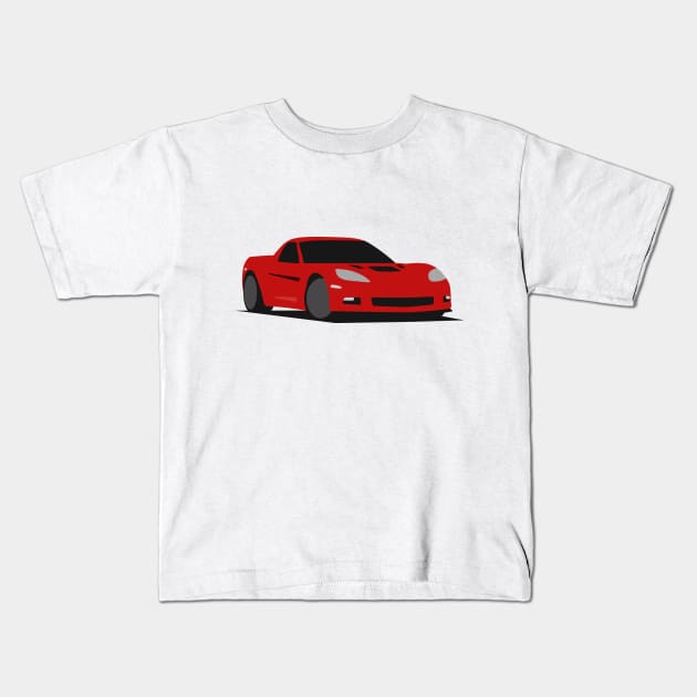 2007 C6 Corvette Kids T-Shirt by TheArchitectsGarage